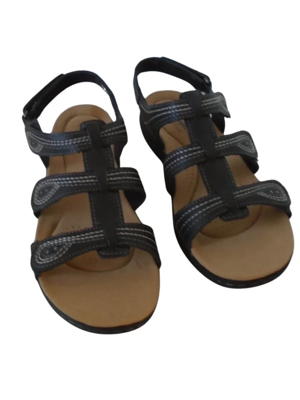 Clarks Laurieann Vine Women's Sandals Wide Width Size 9 Black Leather